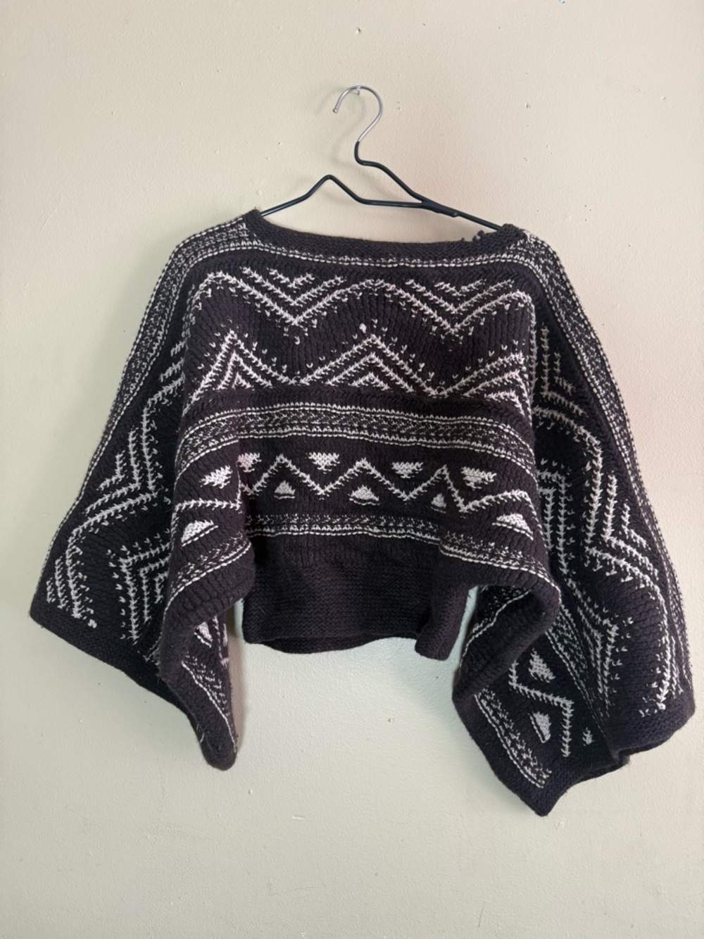 Vintage Ralph Lauren Polo Polo Jeans Lambswool Geometric Batwing Boho Sweater S